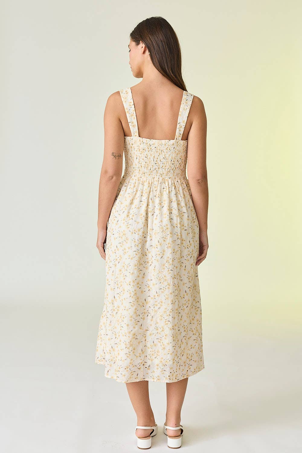 Allison Printed Eyelet Midi Dress