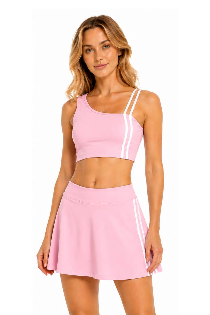 The Pink Palm Skort Set