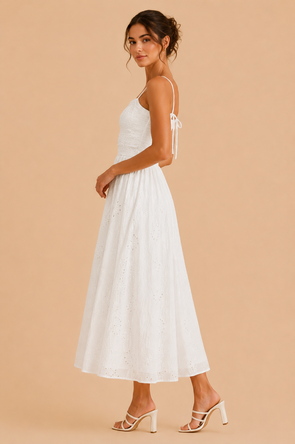 Lily Embroidery Midi Dress