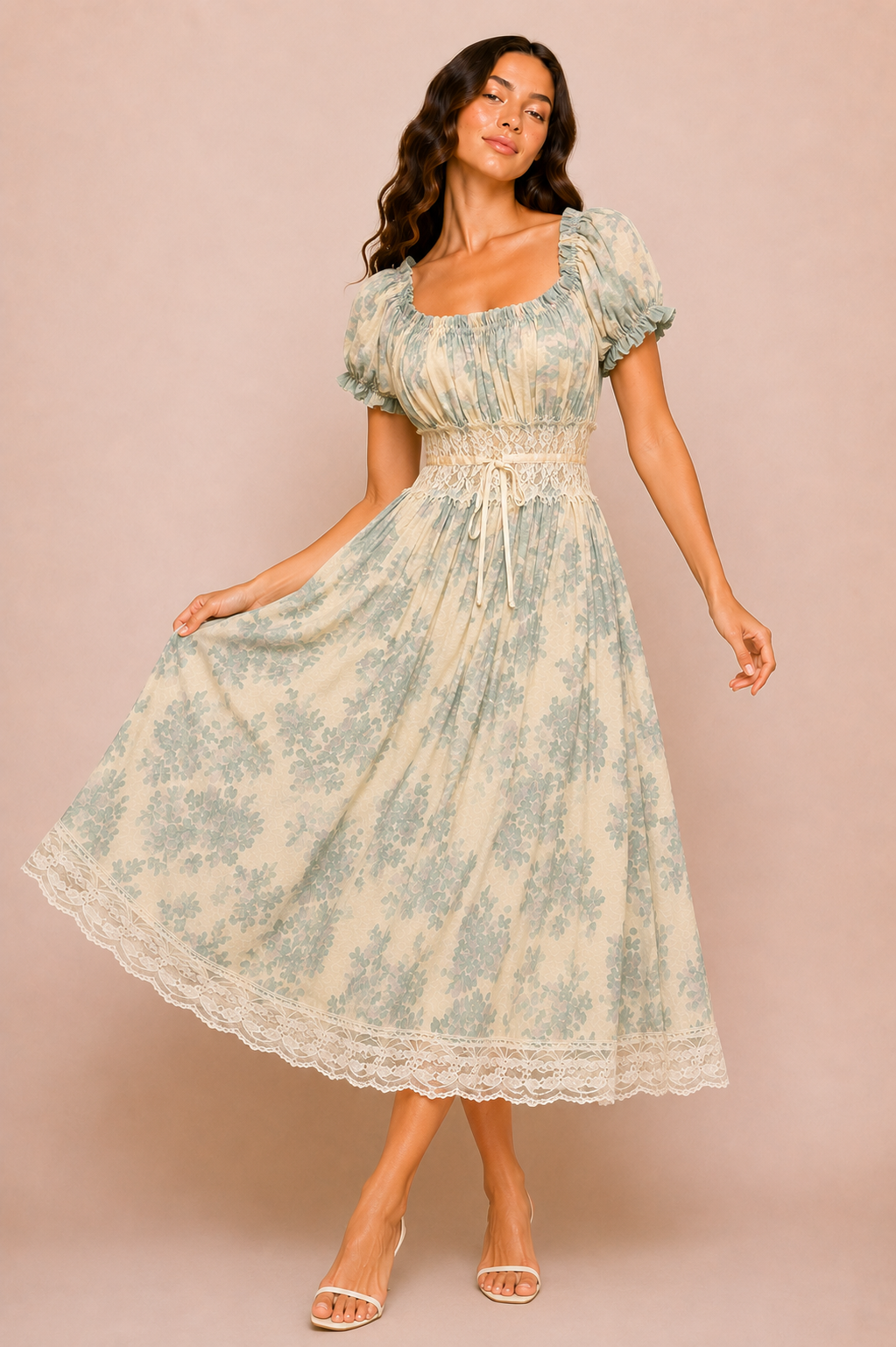 The Colette Garden Lace Midi Dress