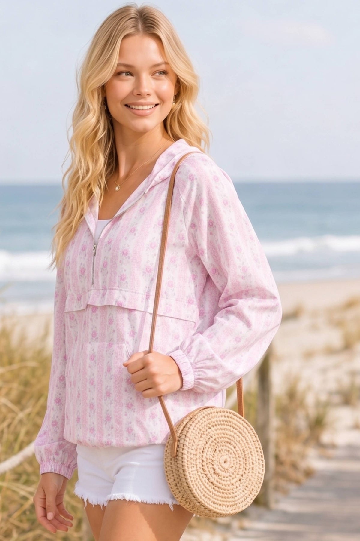 The Hallie Vintage Floral Windbreaker