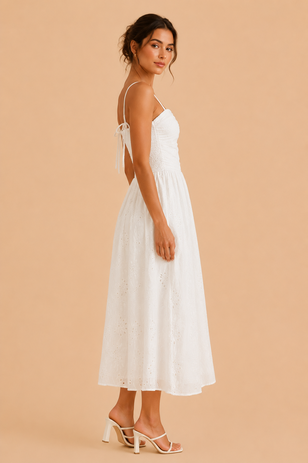 Lily Embroidery Midi Dress