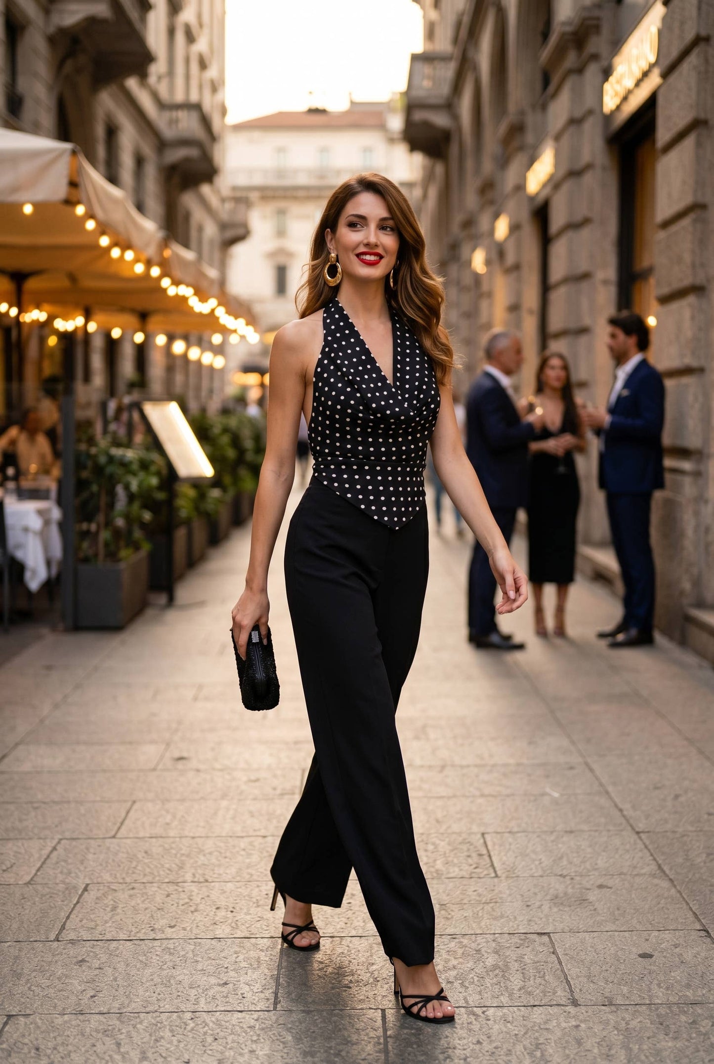 Halter top in polka dot