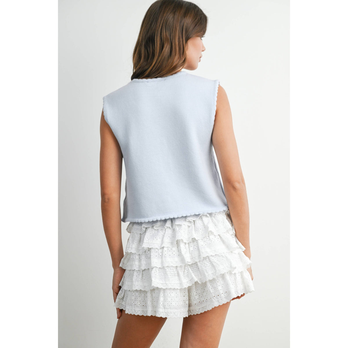 The Palmer Tie-Front Scalloped Top