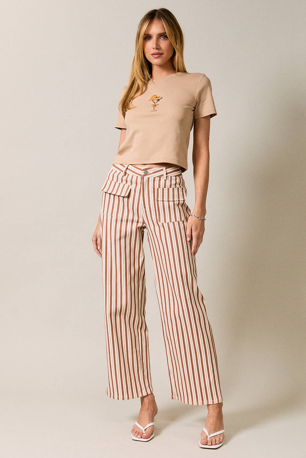 The Lennon High Waisted Stripe Pant