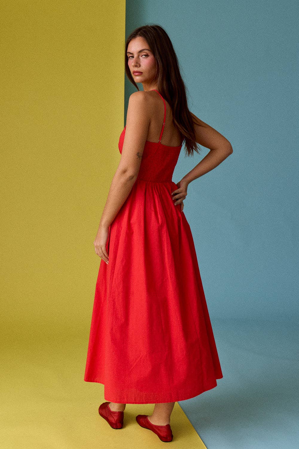 Emma Tie Front Midi Cami Dress