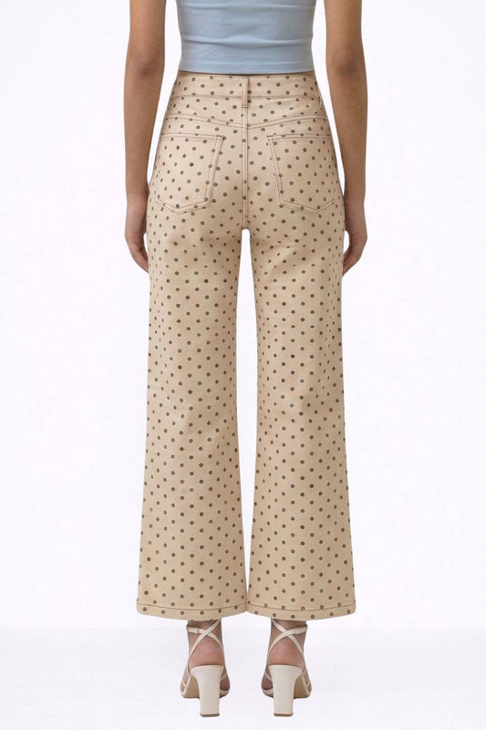 DONNA POLKA DOT WIDE-LEG PANTS
