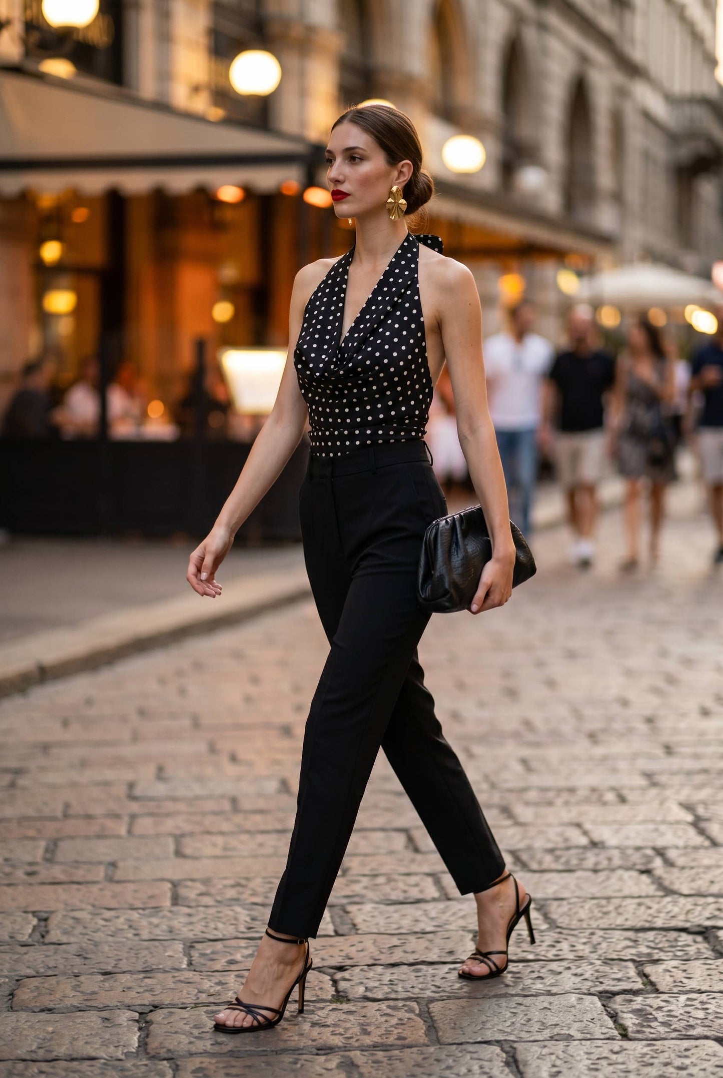 Halter top in polka dot