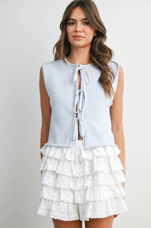 The Palmer Tie-Front Scalloped Top