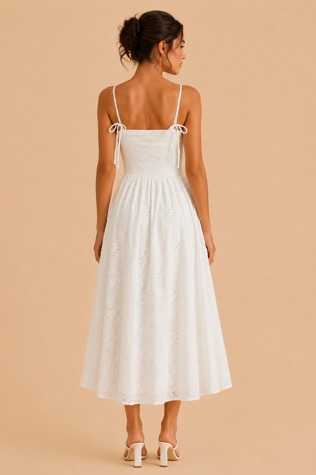 Lily Embroidery Midi Dress