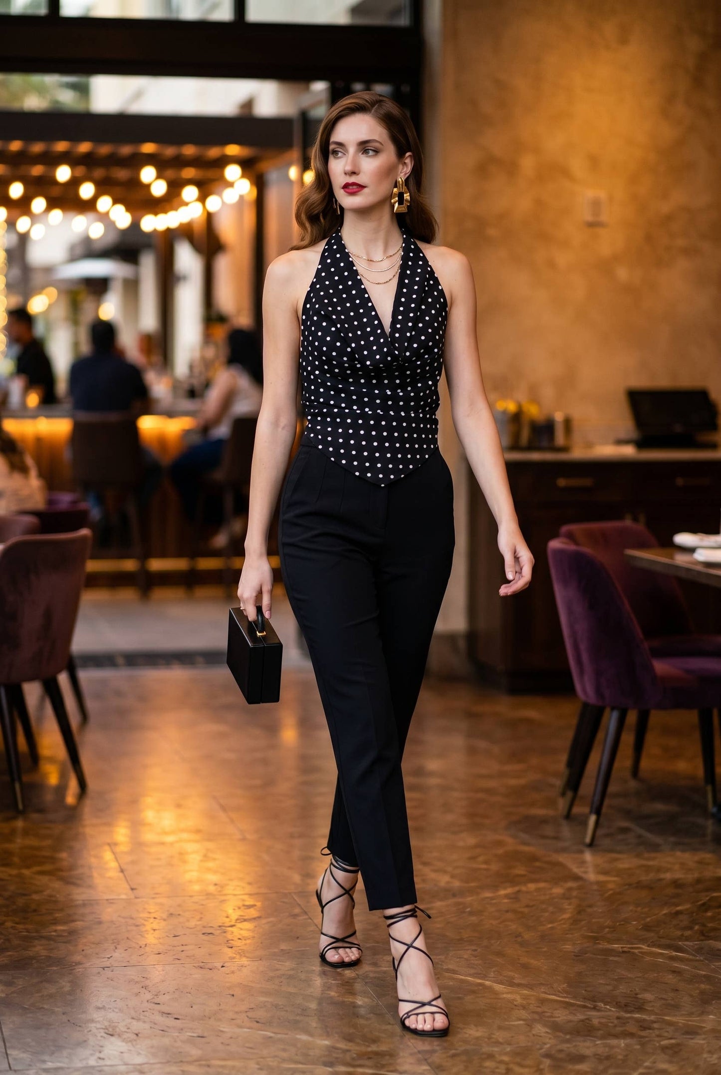 Halter top in polka dot