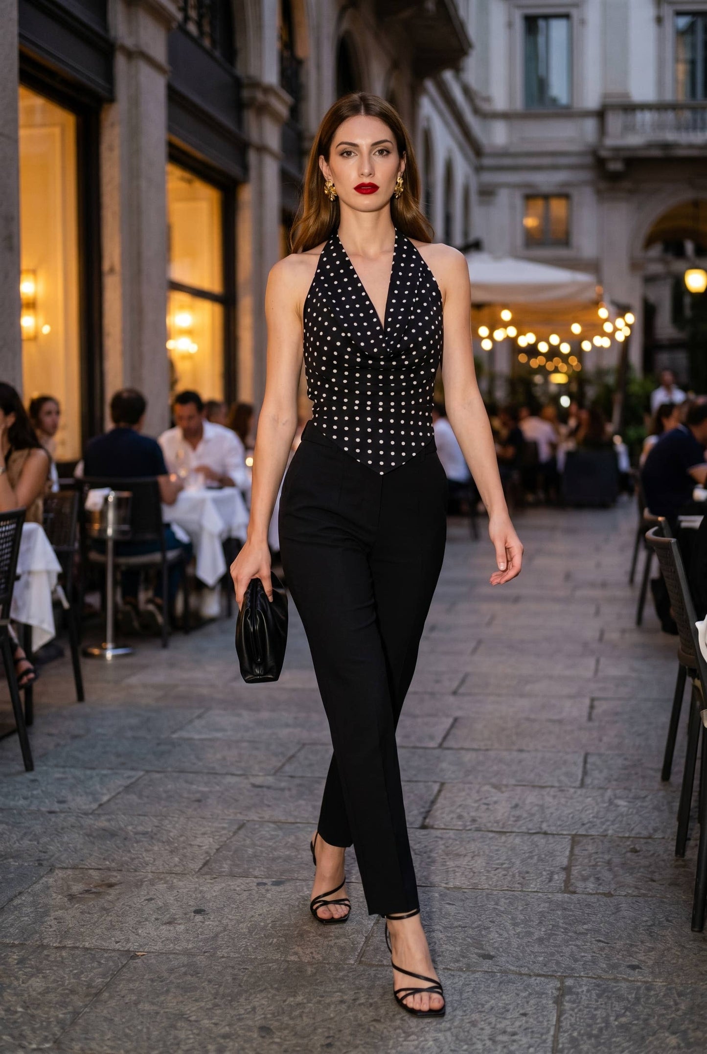 Halter top in polka dot