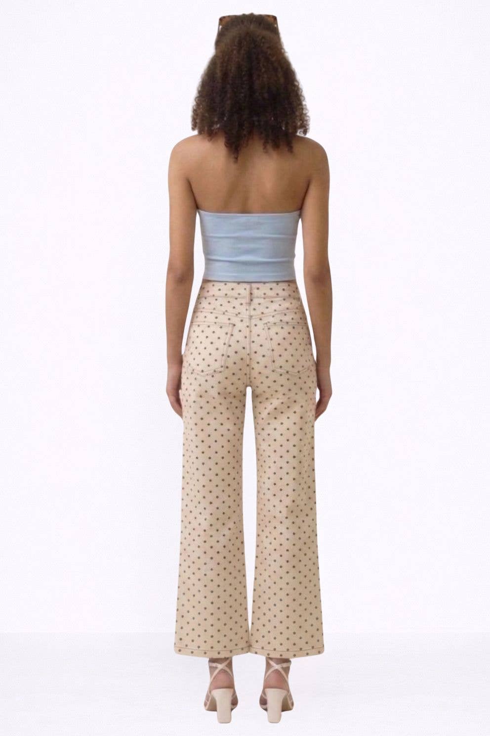DONNA POLKA DOT WIDE-LEG PANTS