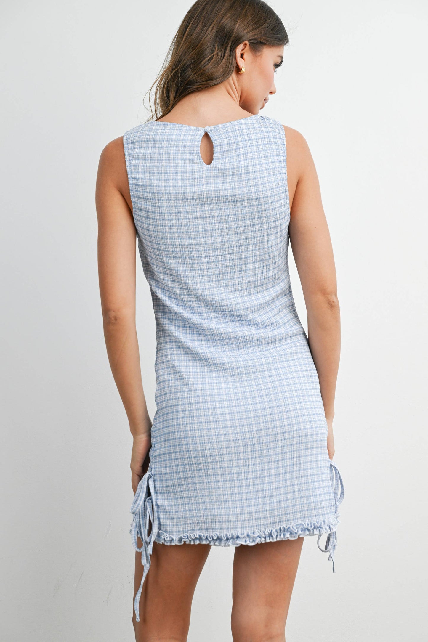 Madalynn Lattice Check Mini Dress