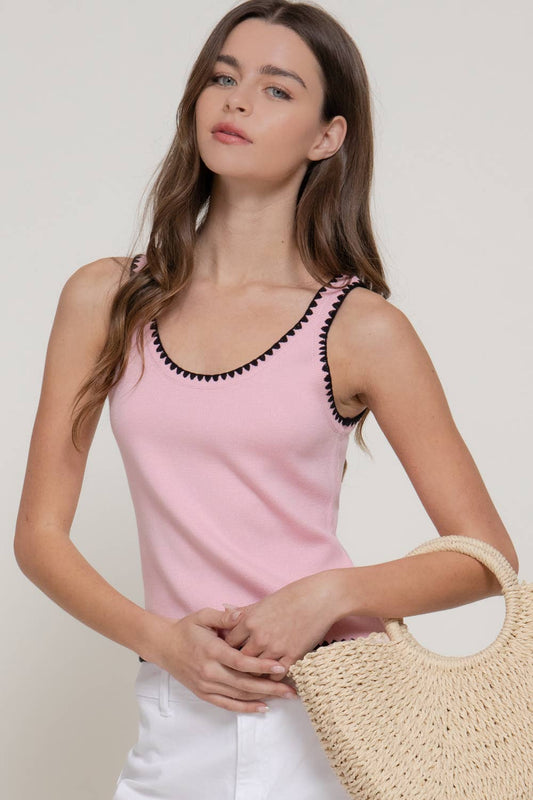The Callie Sweater Top Pink/Black