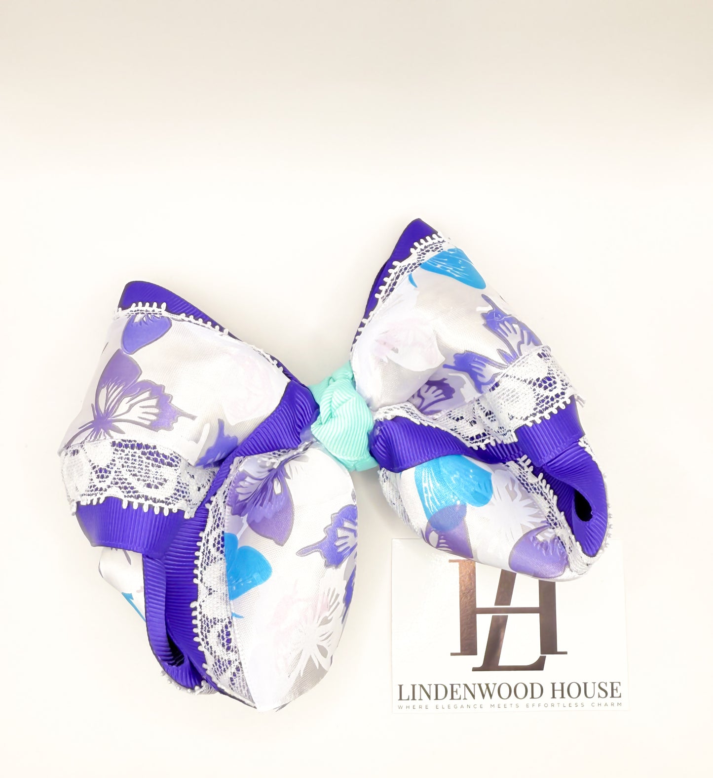 Butteryfly Purple/Teal Bow Standard Size