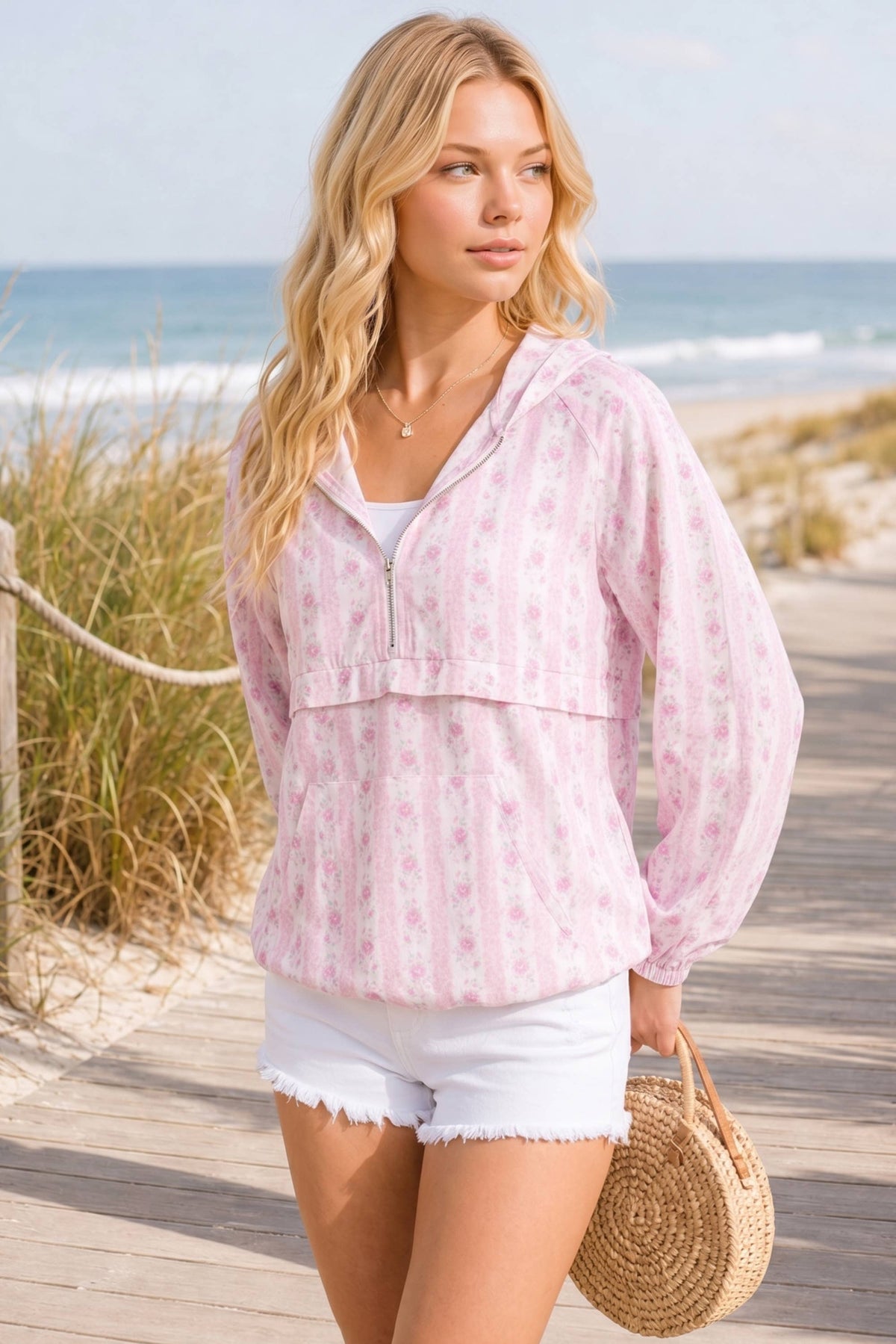 The Hallie Vintage Floral Windbreaker