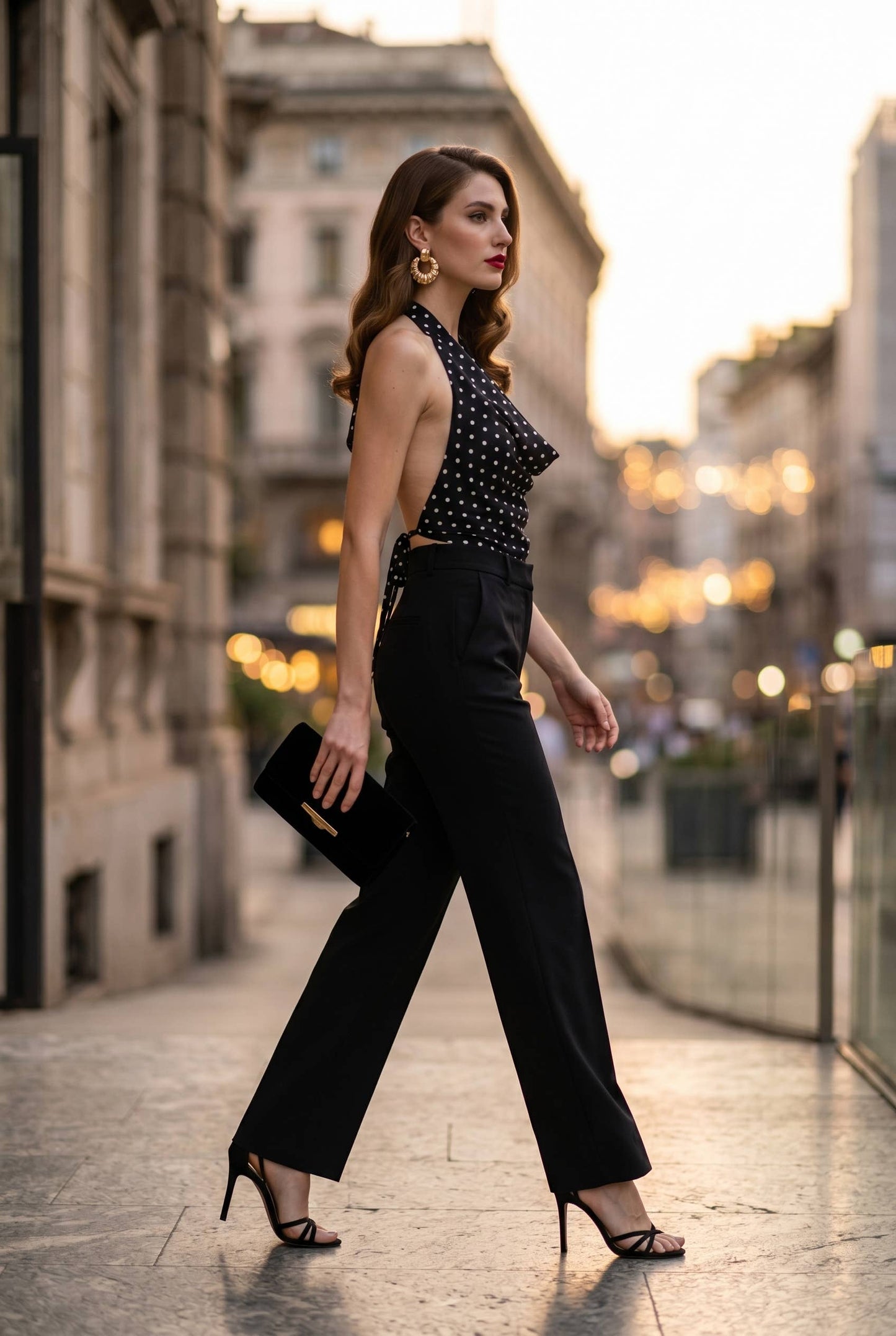 Halter top in polka dot