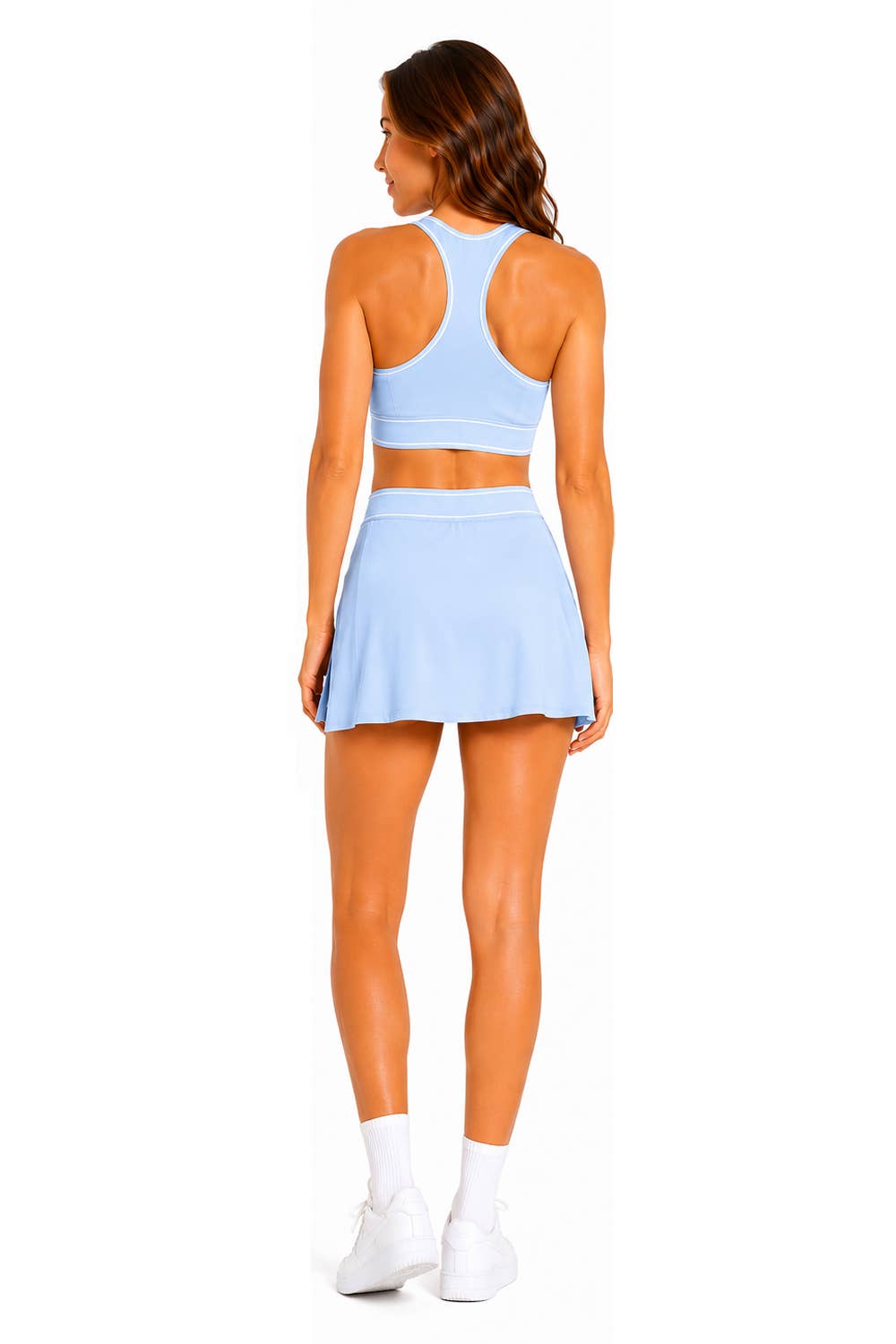 The Sandbar Double Stripe Workout Set- Blue