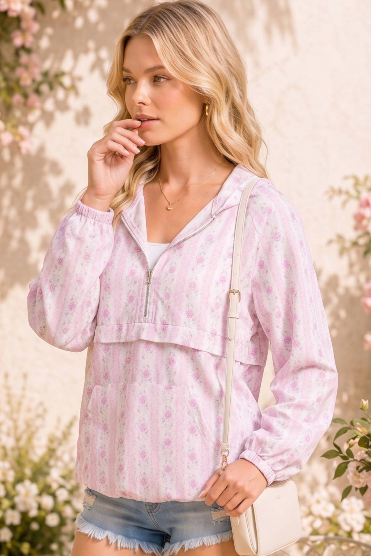 The Hallie Vintage Floral Windbreaker