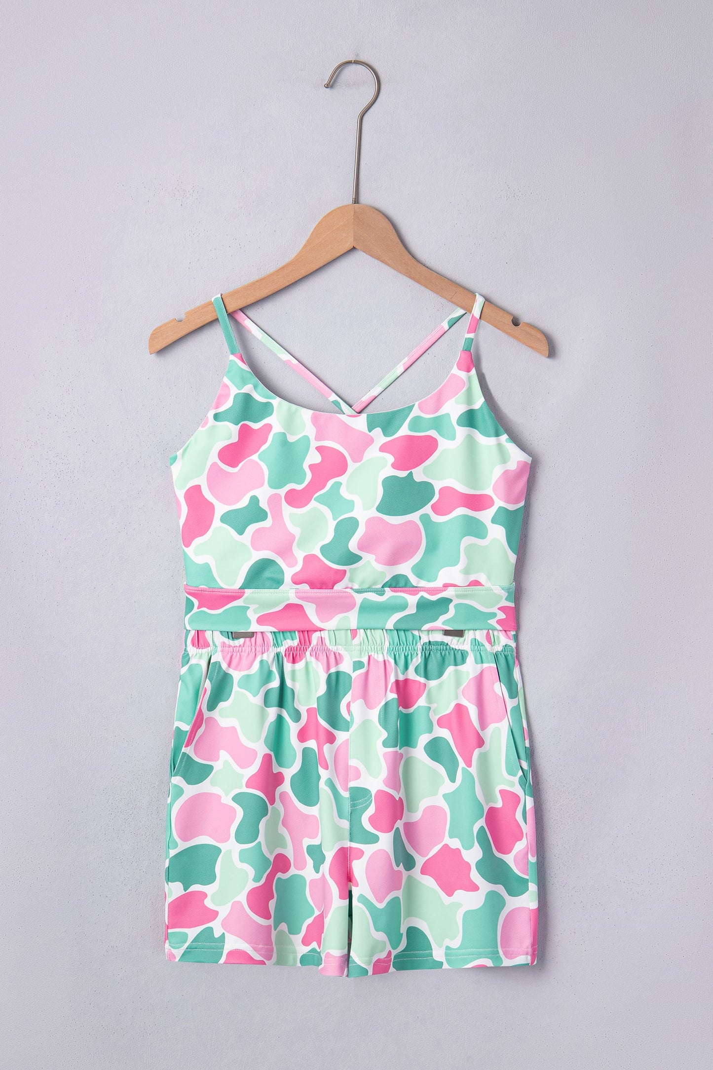 Honeysuckle Hill Camo Cropped Two Piece Workout Set